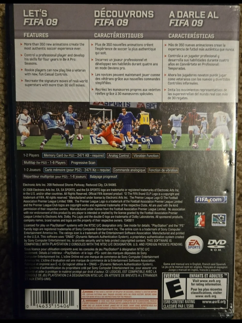 FIFA soccer 09, tested for ps2.